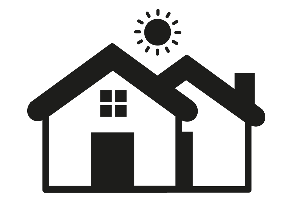 Haus mit Sonne